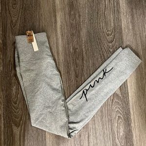 gray PINK leggings